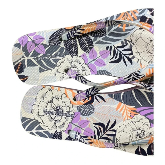 Vera Bradley floral thing flip flop size 7/8 - Picture 2 of 8